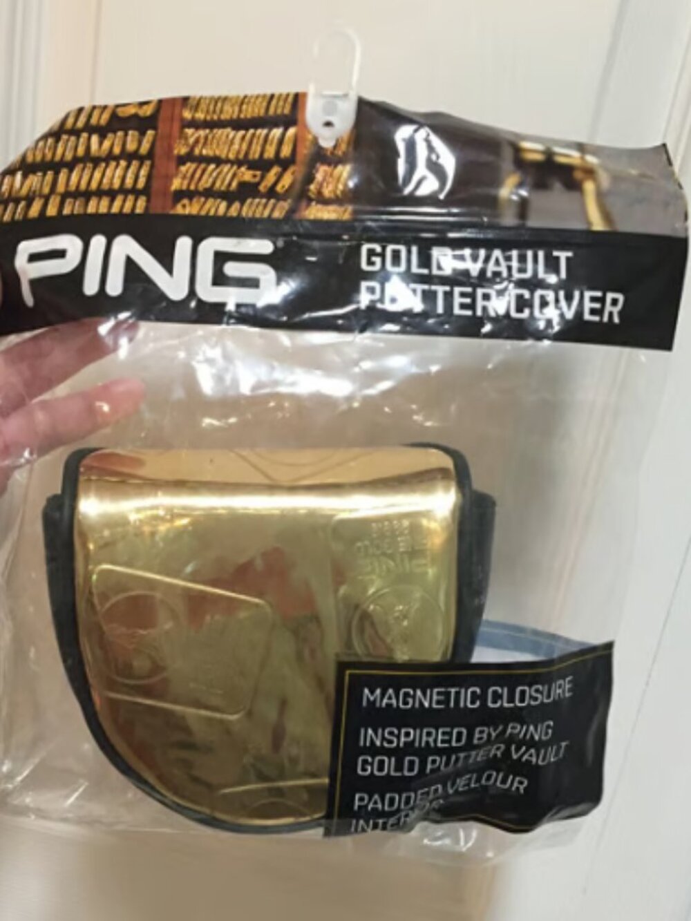 Ping Gold Vault Putter Cover ~ Collectible Mallet Padded Brand New